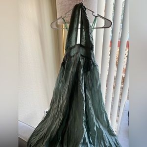 Olive halter top dress